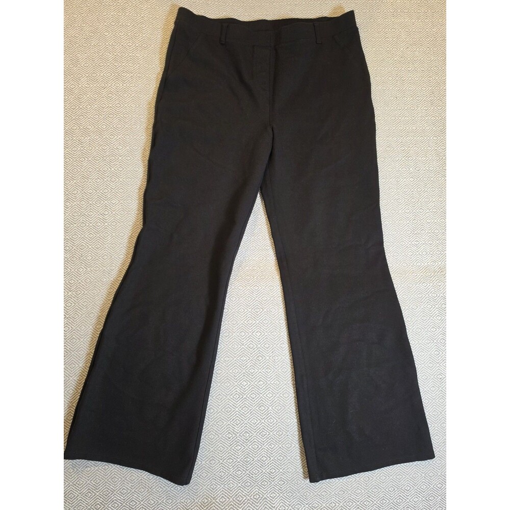 Quince Women’s Black Ponte Bootcut Pants Size Large Stretch Work Career